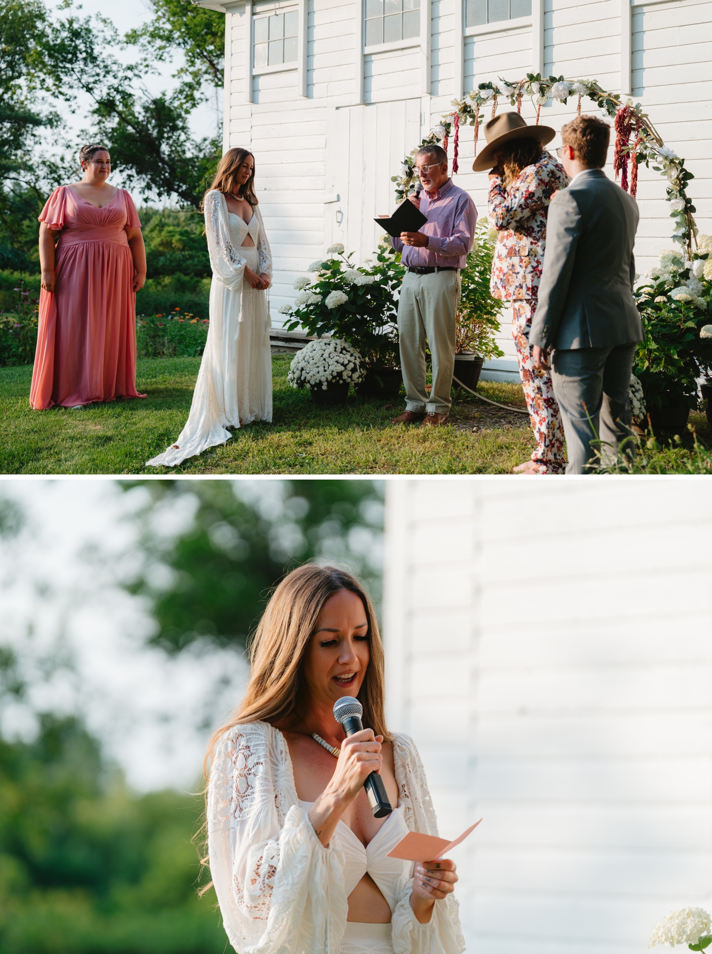 Outdoor wedding ceremony at Ancestor Farms