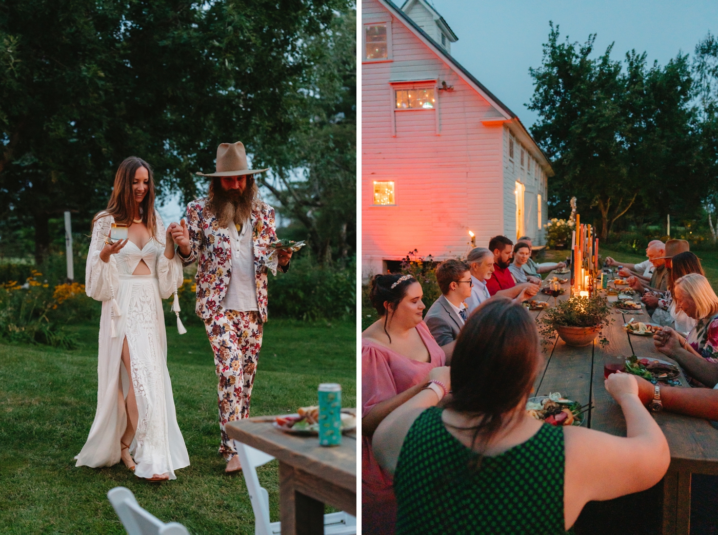 Farmhouse microwedding in Maine