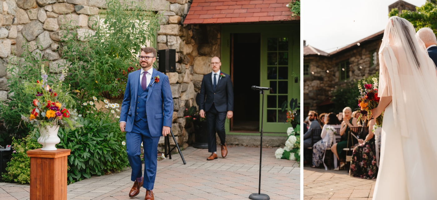 Groom's processional at a Massachusetts wedding