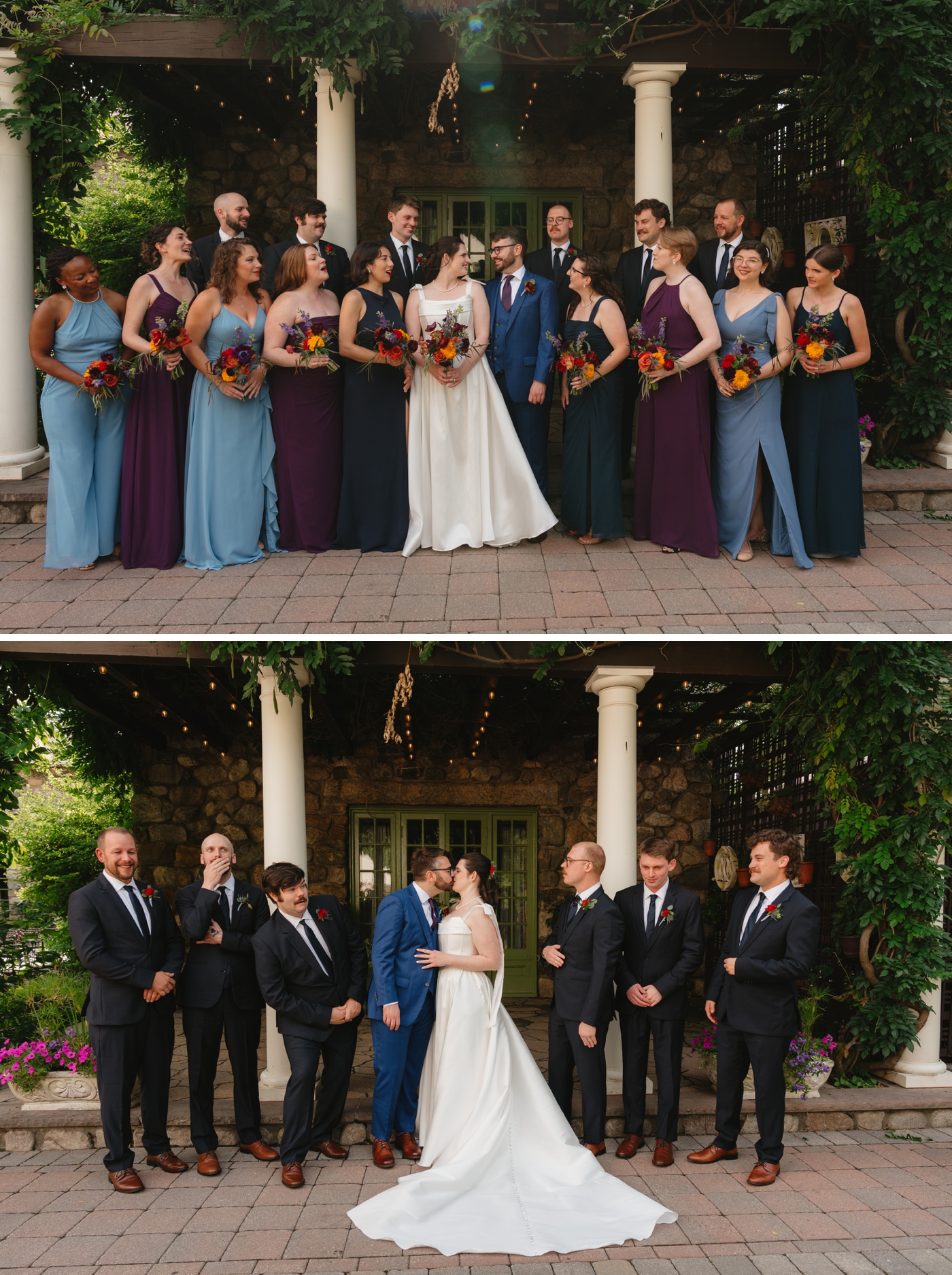 Bridal party portraits at the Willowdale Estate