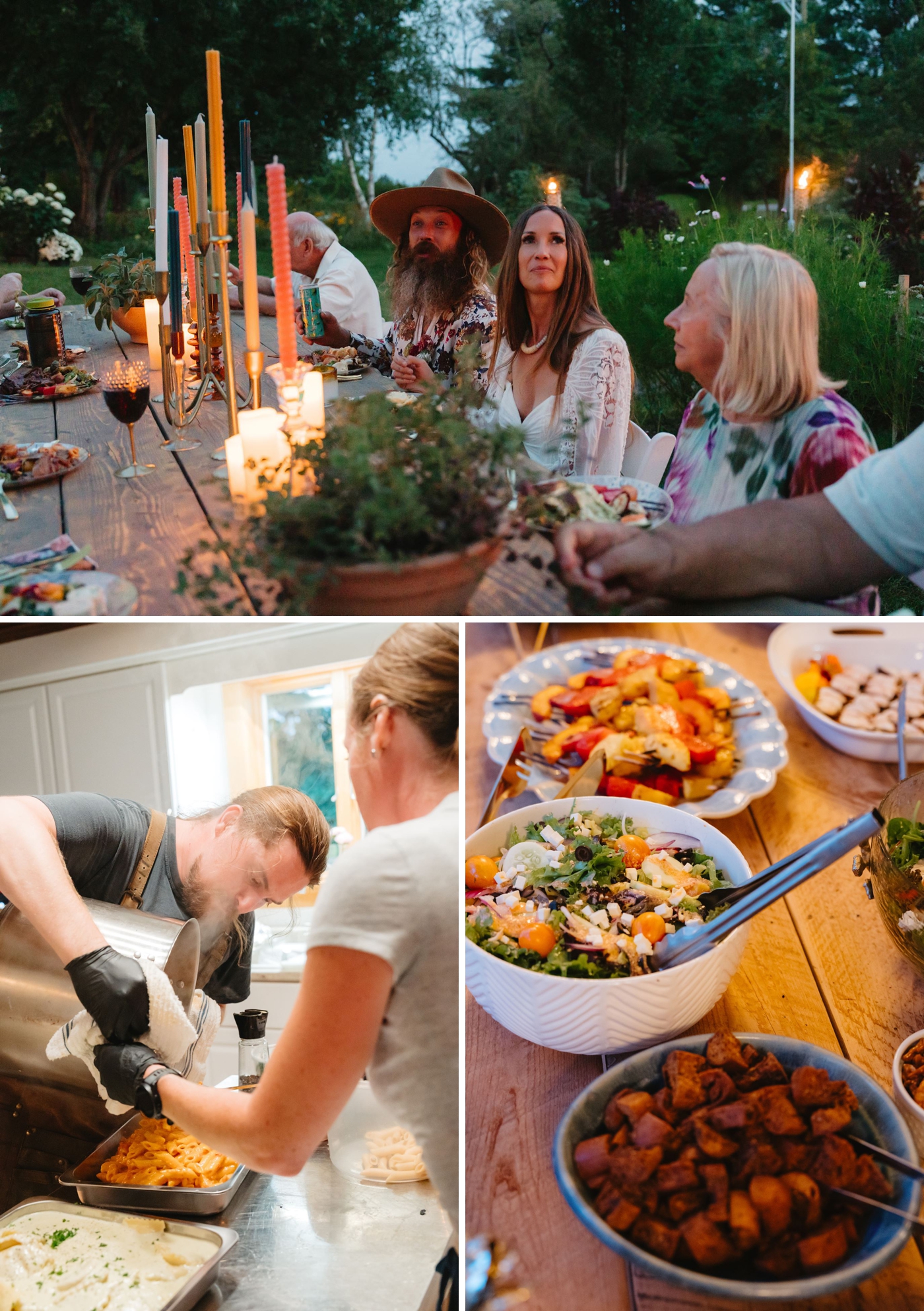 Guests enjoying dinner at a micro wedding event