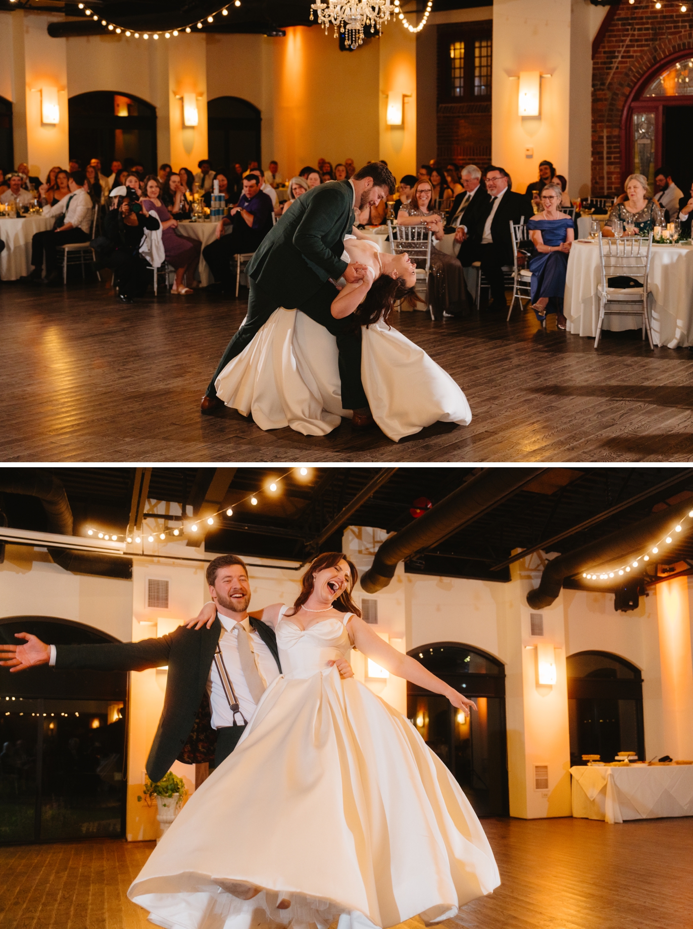 Bride and groom sharing their first dance