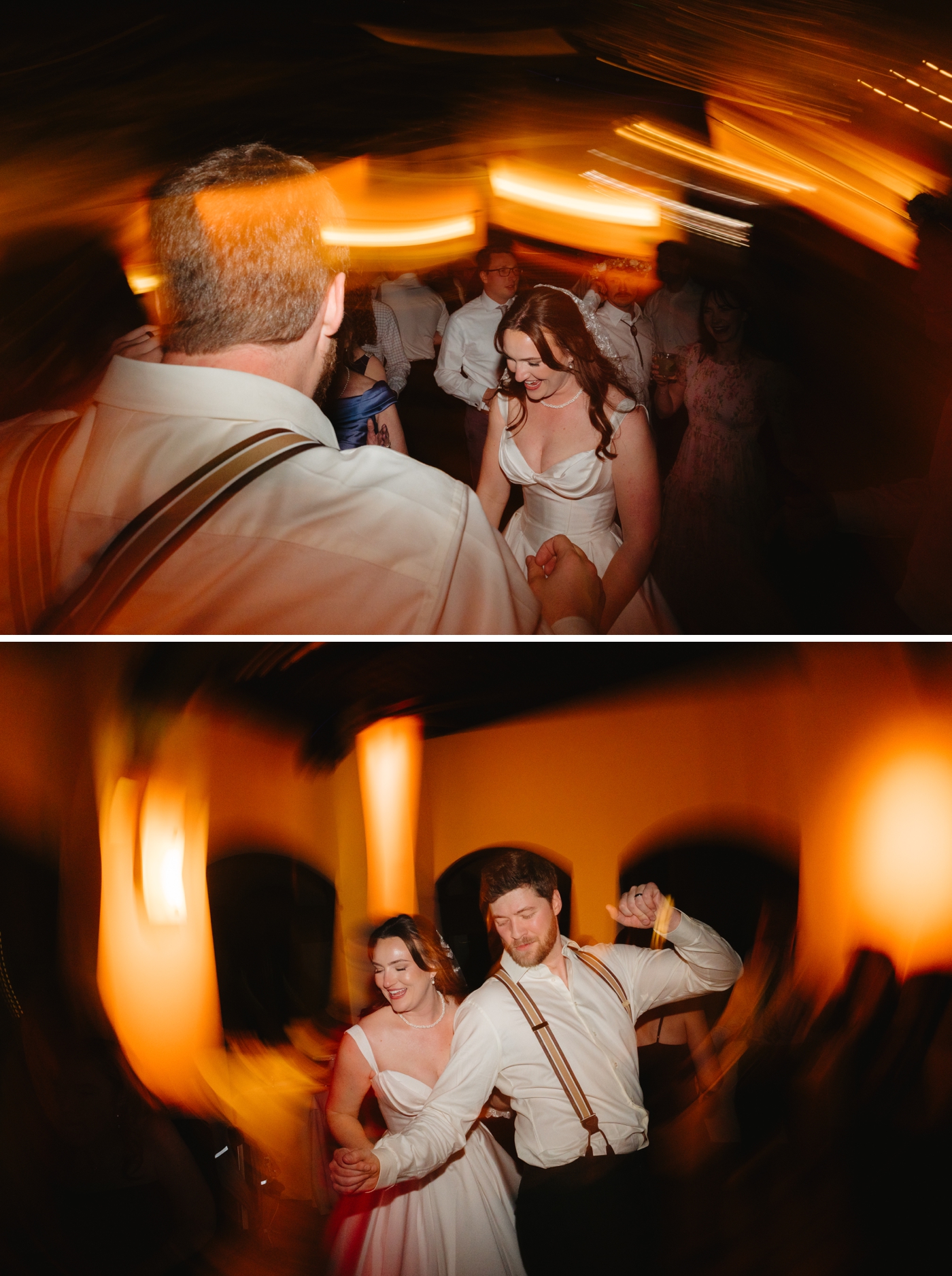 Bride and groom dancing at their Wellshire Event Center wedding reception