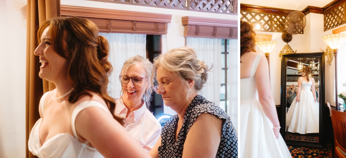 Bride getting ready for her wedding at the Wellshire Event Center