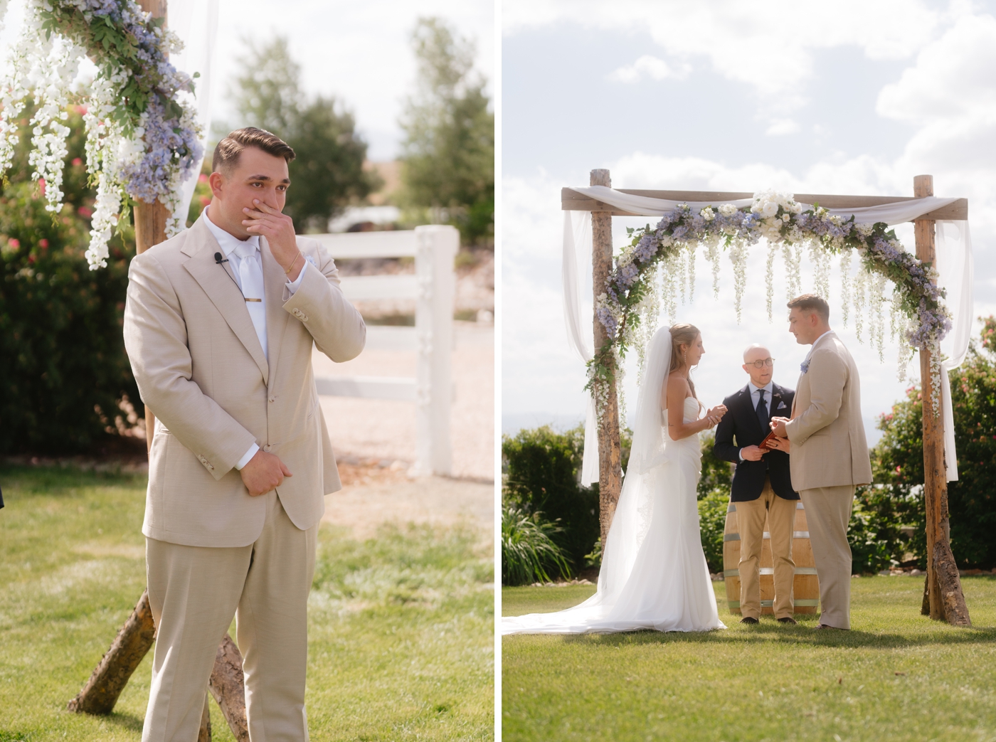 Wedding ceremony moments at Rockin' S Ranch