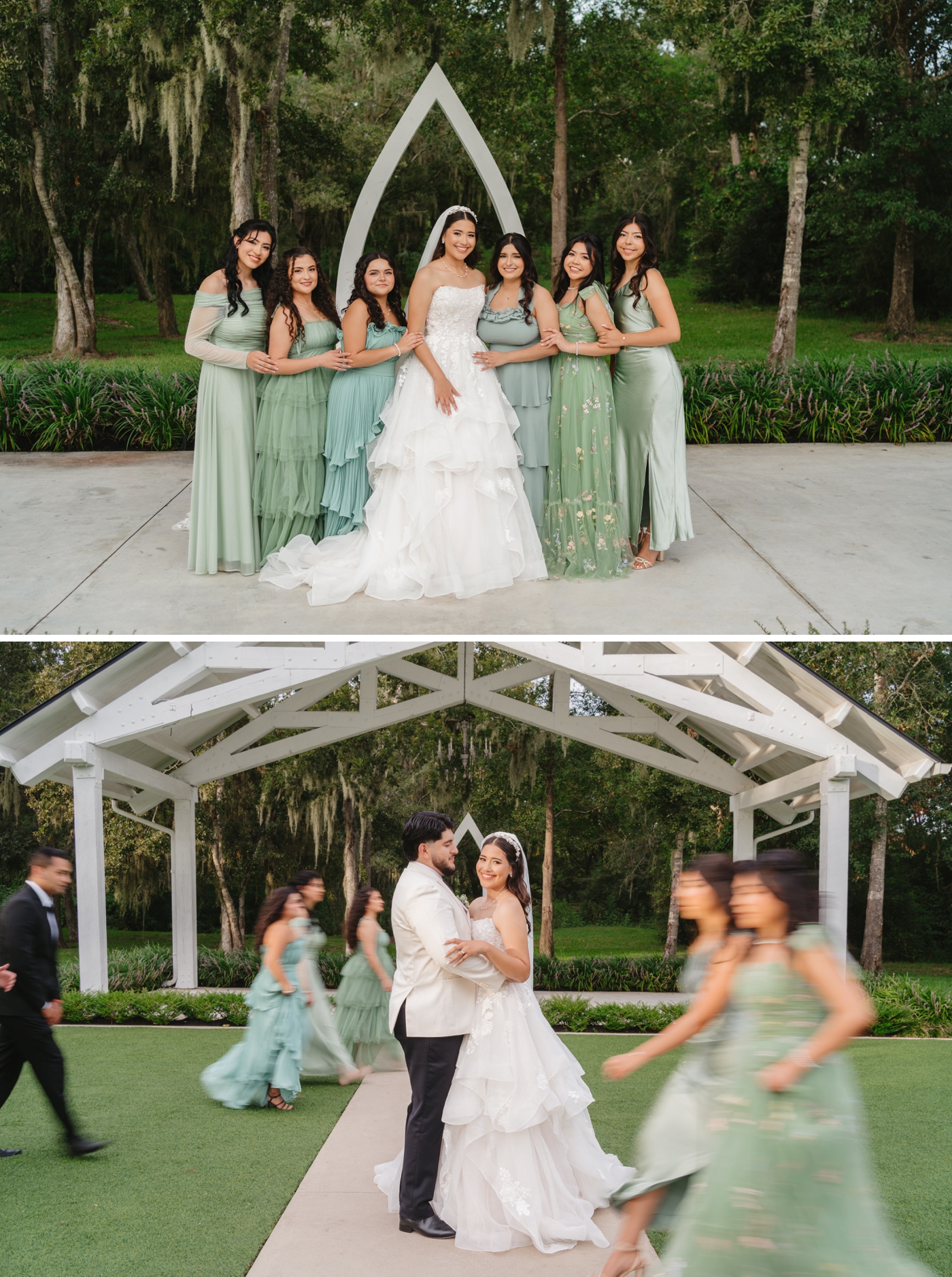 Bridal party portraits at The Springs in Wallisville