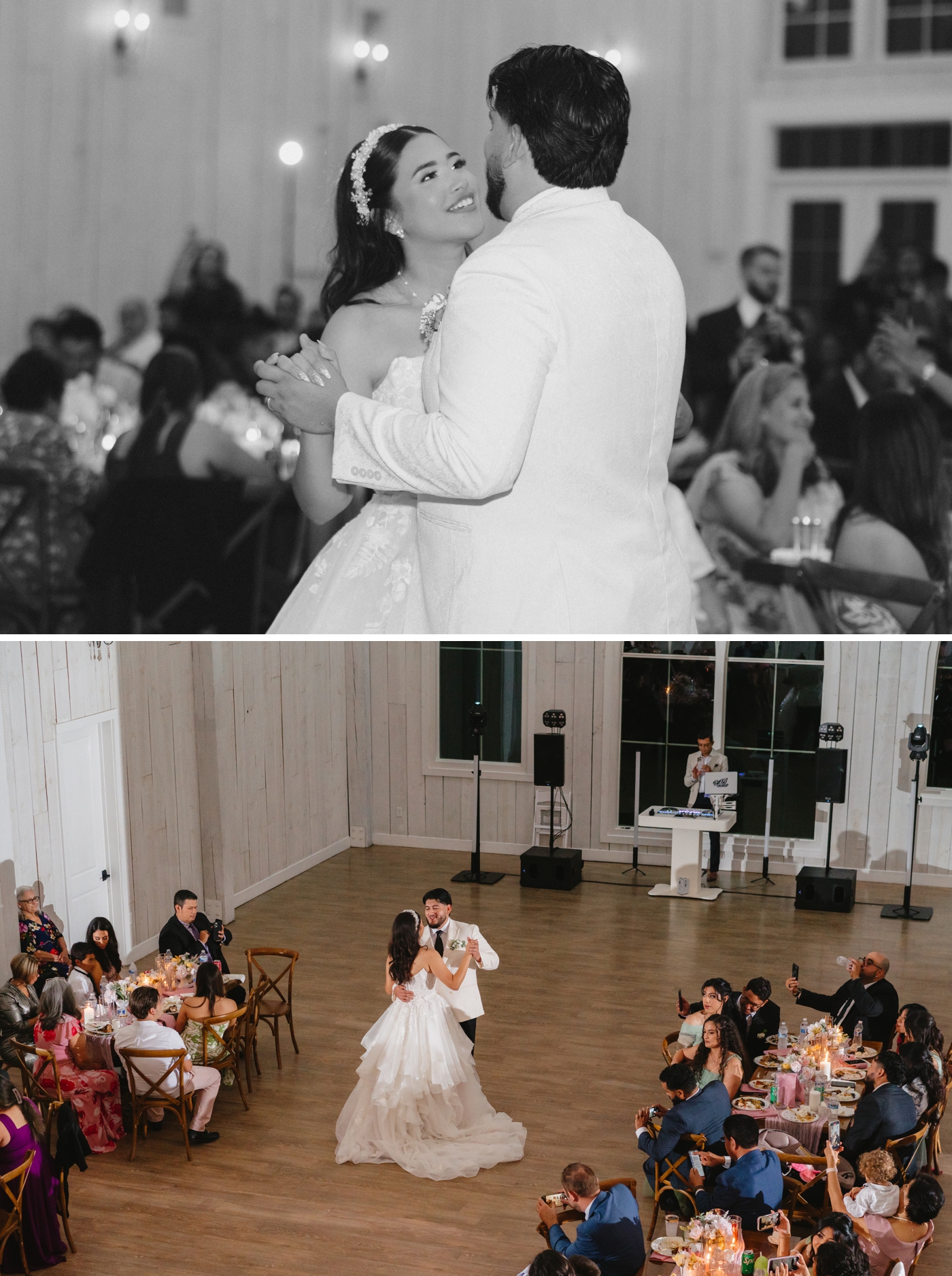 Bride and groom sharing their first dance