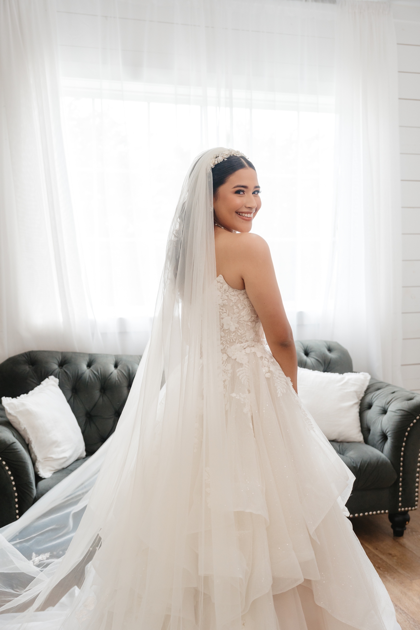 Bride getting ready for her wedding at The Springs in Wallisville