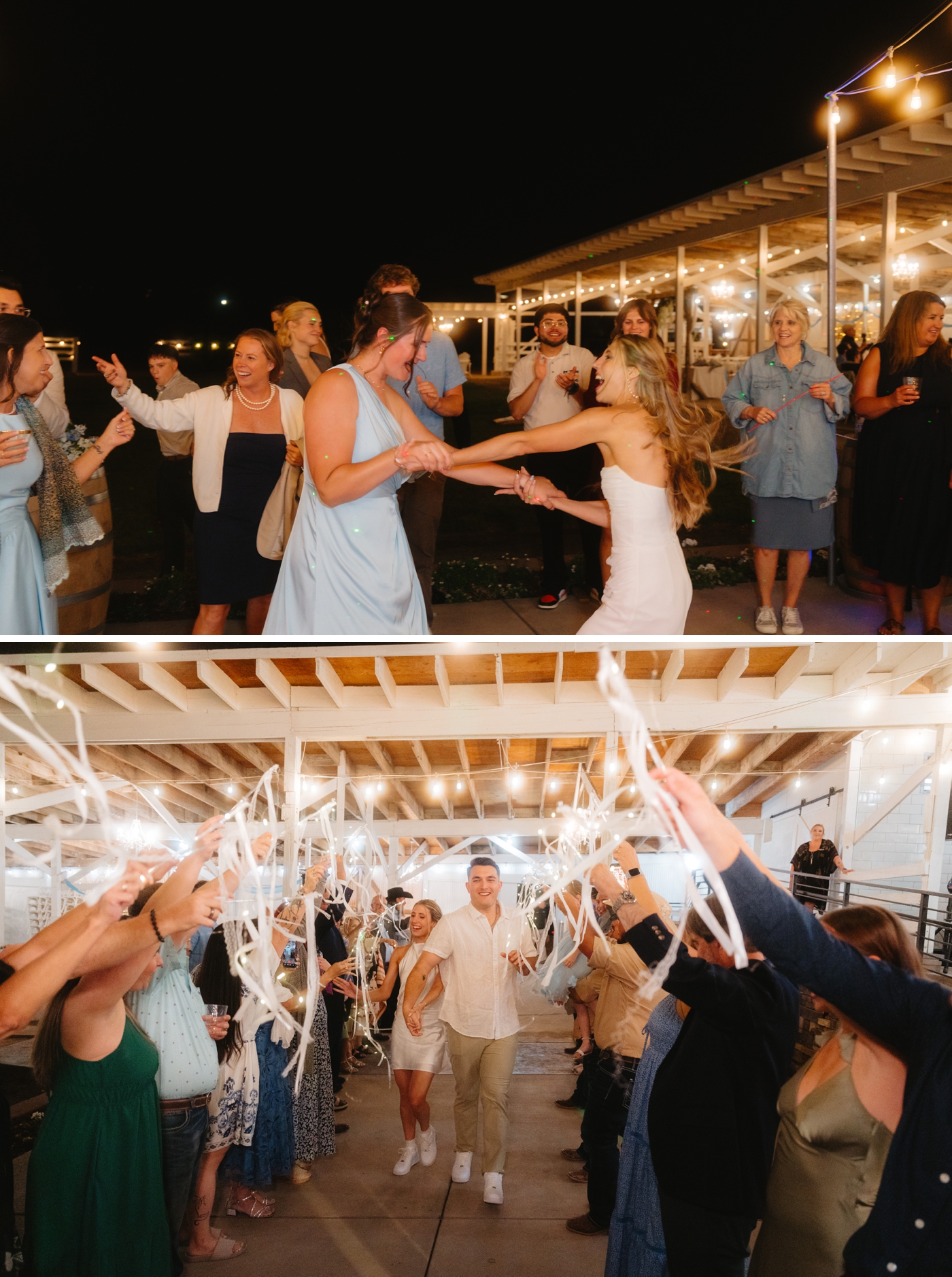 Dancing and streamer send off at Rockin' S Ranch