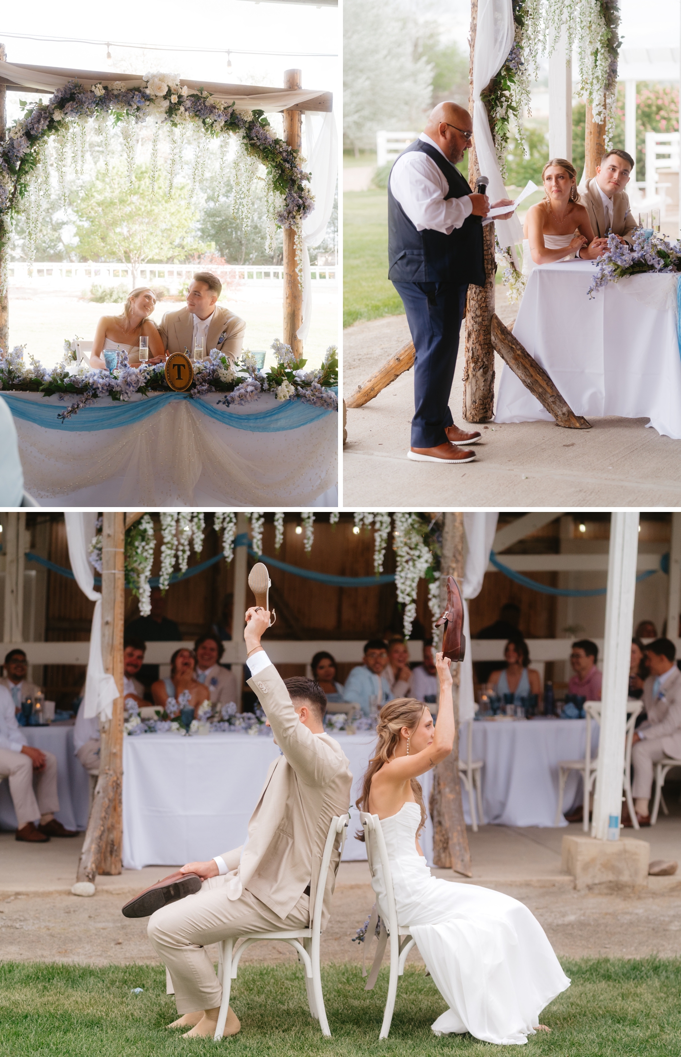 Reception games and speeches at Rockn' S Ranch in Colorado